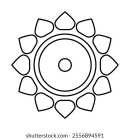 Easy Mandala Black and White Circle Outline - Mandala Coloring Pages for Adults and Kids - Simple Mandalas Artwork Vector