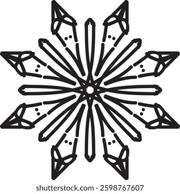 Easy Mandala Black and White Circle Outline - Mandala Coloring Pages for Adults and Kids - Simple Mandalas Artwork Vector
