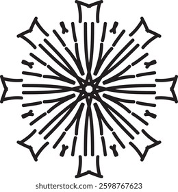 Easy Mandala Black and White Circle Outline - Mandala Coloring Pages for Adults and Kids - Simple Mandalas Artwork Vector