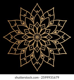 Easy Mandala Black and White Circle Outline - Mandala Colouring Pages for Adults and Kids - Simple Mandalas Artwork Vector