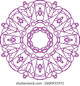 Easy Mandala Black and White Circle Outline - Mandala Coloring Pages for Adults and Kids - Simple Mandalas Artwork Vector