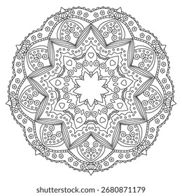 Easy Mandala for coloring book