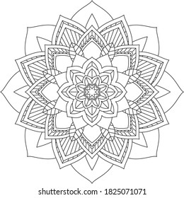 Einfach Mandala Farbbuch einfach und einfach für Anfänger, Senioren und Kinder. Set von Mehndi Blumenmuster für Henna Zeichnung und Tattoo. Dekoration im orientalischen, indischen Stil.