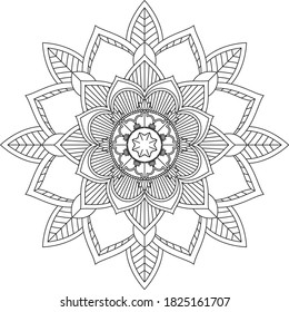 Un libro sencillo y sencillo para principiantes, adultos mayores y niños. Conjunto de motivos florales de Mehndi para el dibujo y tatuaje de Henna. Decoración de estilo étnico oriental, indio.