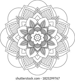 Einfach Mandala Farbbuch einfach und einfach für Anfänger, Senioren und Kinder. Set von Mehndi Blumenmuster für Henna Zeichnung und Tattoo. Dekoration im orientalischen, indischen Stil.