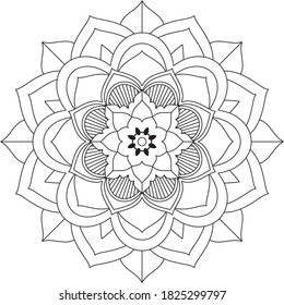 Un libro sencillo y sencillo para principiantes, adultos mayores y niños. Conjunto de motivos florales de Mehndi para el dibujo y tatuaje de Henna. Decoración de estilo étnico oriental, indio.