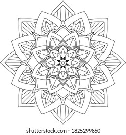 Un libro sencillo y sencillo para principiantes, adultos mayores y niños. Conjunto de motivos florales de Mehndi para el dibujo y tatuaje de Henna. Decoración de estilo étnico oriental, indio.