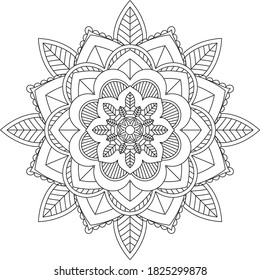 Einfach Mandala Farbbuch einfach und einfach für Anfänger, Senioren und Kinder. Set von Mehndi Blumenmuster für Henna Zeichnung und Tattoo. Dekoration im orientalischen, indischen Stil.