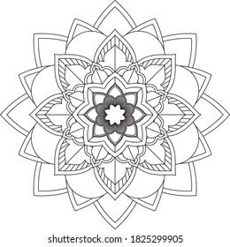 Un libro sencillo y sencillo para principiantes, adultos mayores y niños. Conjunto de motivos florales de Mehndi para el dibujo y tatuaje de Henna. Decoración de estilo étnico oriental, indio.