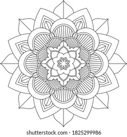 Un libro sencillo y sencillo para principiantes, adultos mayores y niños. Conjunto de motivos florales de Mehndi para el dibujo y tatuaje de Henna. Decoración de estilo étnico oriental, indio.