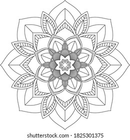 Un libro sencillo y sencillo para principiantes, adultos mayores y niños. Conjunto de motivos florales de Mehndi para el dibujo y tatuaje de Henna. Decoración de estilo étnico oriental, indio.