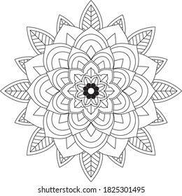 Un libro sencillo y sencillo para principiantes, adultos mayores y niños. Conjunto de motivos florales de Mehndi para el dibujo y tatuaje de Henna. Decoración de estilo étnico oriental, indio.