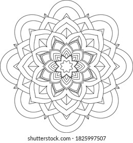 Einfach Mandala Farbbuch einfach und einfach für Anfänger, Senioren und Kinder. Set von Mehndi Blumenmuster für Henna Zeichnung und Tattoo. Dekoration im orientalischen, indischen Stil.