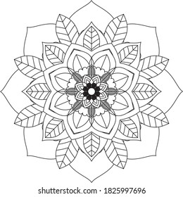 Einfach Mandala Farbbuch einfach und einfach für Anfänger, Senioren und Kinder. Set von Mehndi Blumenmuster für Henna Zeichnung und Tattoo. Dekoration im orientalischen, indischen Stil.