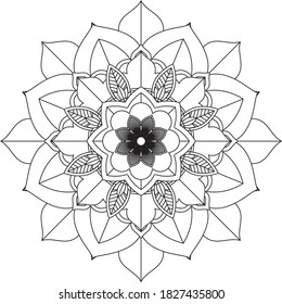 Einfach Mandala Farbbuch einfach und einfach für Anfänger, Senioren und Kinder. Set von Mehndi Blumenmuster für Henna Zeichnung und Tattoo. Dekoration im orientalischen, indischen Stil.