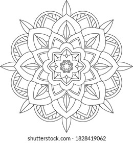 Flower Mandala Vintage Decorative Elements Oriental Stock Vector ...