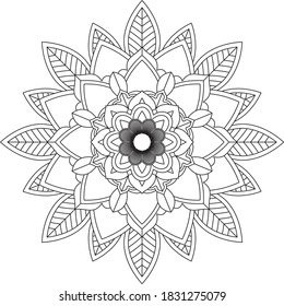 Einfach Mandala Farbbuch einfach und einfach für Anfänger, Senioren und Kinder. Set von Mehndi Blumenmuster für Henna Zeichnung und Tattoo. Dekoration im orientalischen, indischen Stil.