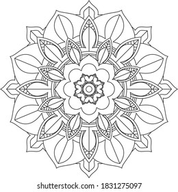 Un libro sencillo y sencillo para principiantes, adultos mayores y niños. Conjunto de motivos florales de Mehndi para el dibujo y tatuaje de Henna. Decoración de estilo étnico oriental, indio.