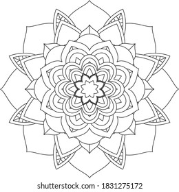 Un libro sencillo y sencillo para principiantes, adultos mayores y niños. Conjunto de motivos florales de Mehndi para el dibujo y tatuaje de Henna. Decoración de estilo étnico oriental, indio.
