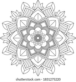 Un libro sencillo y sencillo para principiantes, adultos mayores y niños. Conjunto de motivos florales de Mehndi para el dibujo y tatuaje de Henna. Decoración de estilo étnico oriental, indio.