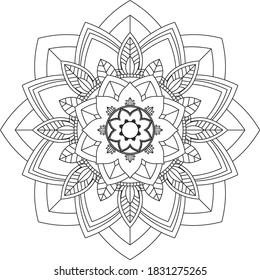 Un libro sencillo y sencillo para principiantes, adultos mayores y niños. Conjunto de motivos florales de Mehndi para el dibujo y tatuaje de Henna. Decoración de estilo étnico oriental, indio.