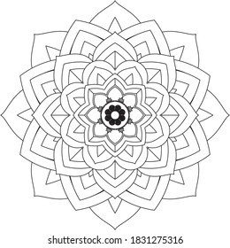Un libro sencillo y sencillo para principiantes, adultos mayores y niños. Conjunto de motivos florales de Mehndi para el dibujo y tatuaje de Henna. Decoración de estilo étnico oriental, indio.