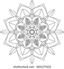 Einfach Mandala Farbbuch einfach und einfach für Anfänger, Senioren und Kinder. Set von Mehndi Blumenmuster für Henna Zeichnung und Tattoo. Dekoration im orientalischen, indischen Stil.