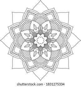 Un libro sencillo y sencillo para principiantes, adultos mayores y niños. Conjunto de motivos florales de Mehndi para el dibujo y tatuaje de Henna. Decoración de estilo étnico oriental, indio.