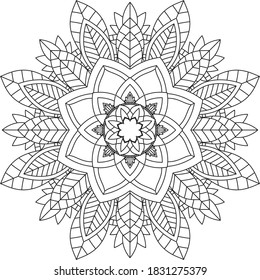 Un libro sencillo y sencillo para principiantes, adultos mayores y niños. Conjunto de motivos florales de Mehndi para el dibujo y tatuaje de Henna. Decoración de estilo étnico oriental, indio.