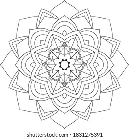 Einfach Mandala Farbbuch einfach und einfach für Anfänger, Senioren und Kinder. Set von Mehndi Blumenmuster für Henna Zeichnung und Tattoo. Dekoration im orientalischen, indischen Stil.