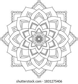 Un libro sencillo y sencillo para principiantes, adultos mayores y niños. Conjunto de motivos florales de Mehndi para el dibujo y tatuaje de Henna. Decoración de estilo étnico oriental, indio.