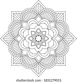 Un libro sencillo y sencillo para principiantes, adultos mayores y niños. Conjunto de motivos florales de Mehndi para el dibujo y tatuaje de Henna. Decoración de estilo étnico oriental, indio.