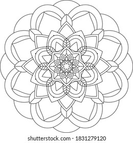 Simple Mandala Shape Coloring Vector Mandala Stock Vector (Royalty Free ...