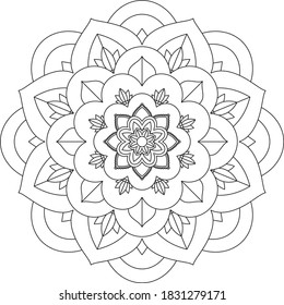Un libro sencillo y sencillo para principiantes, adultos mayores y niños. Conjunto de motivos florales de Mehndi para el dibujo y tatuaje de Henna. Decoración de estilo étnico oriental, indio.