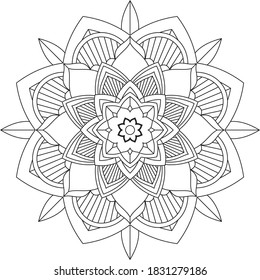 Un libro sencillo y sencillo para principiantes, adultos mayores y niños. Conjunto de motivos florales de Mehndi para el dibujo y tatuaje de Henna. Decoración de estilo étnico oriental, indio.