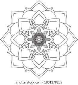 Un libro sencillo y sencillo para principiantes, adultos mayores y niños. Conjunto de motivos florales de Mehndi para el dibujo y tatuaje de Henna. Decoración de estilo étnico oriental, indio.
