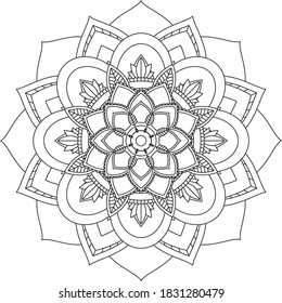 Un libro sencillo y sencillo para principiantes, adultos mayores y niños. Conjunto de motivos florales de Mehndi para el dibujo y tatuaje de Henna. Decoración de estilo étnico oriental, indio.