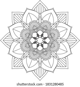 Un libro sencillo y sencillo para principiantes, adultos mayores y niños. Conjunto de motivos florales de Mehndi para el dibujo y tatuaje de Henna. Decoración de estilo étnico oriental, indio.