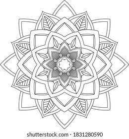 Un libro sencillo y sencillo para principiantes, adultos mayores y niños. Conjunto de motivos florales de Mehndi para el dibujo y tatuaje de Henna. Decoración de estilo étnico oriental, indio.