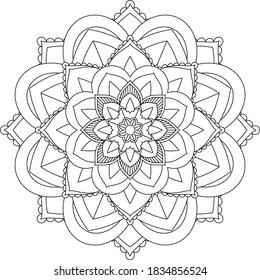 Un libro sencillo y sencillo para principiantes, adultos mayores y niños. Conjunto de motivos florales de Mehndi para el dibujo y tatuaje de Henna. Decoración de estilo étnico oriental, indio.