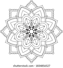 Einfach Mandala Farbbuch einfach und einfach für Anfänger, Senioren und Kinder. Set von Mehndi Blumenmuster für Henna Zeichnung und Tattoo. Dekoration im orientalischen, indischen Stil.