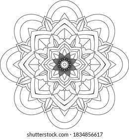 Einfach Mandala Farbbuch einfach und einfach für Anfänger, Senioren und Kinder. Set von Mehndi Blumenmuster für Henna Zeichnung und Tattoo. Dekoration im orientalischen, indischen Stil.