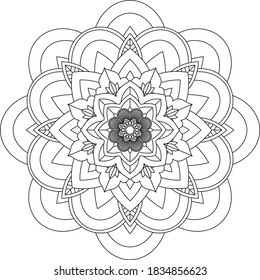 Un libro sencillo y sencillo para principiantes, adultos mayores y niños. Conjunto de motivos florales de Mehndi para el dibujo y tatuaje de Henna. Decoración de estilo étnico oriental, indio.