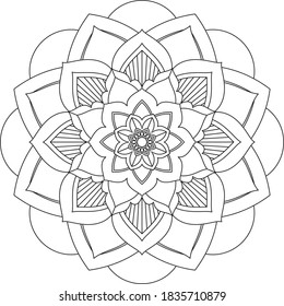 Un libro sencillo y sencillo para principiantes, adultos mayores y niños. Conjunto de motivos florales de Mehndi para el dibujo y tatuaje de Henna. Decoración de estilo étnico oriental, indio.
