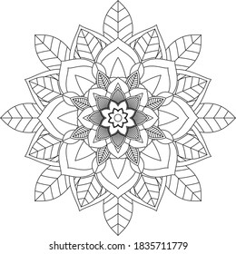 Un libro sencillo y sencillo para principiantes, adultos mayores y niños. Conjunto de motivos florales de Mehndi para el dibujo y tatuaje de Henna. Decoración de estilo étnico oriental, indio.