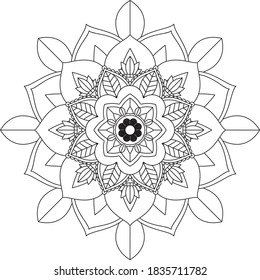 Einfach Mandala Farbbuch einfach und einfach für Anfänger, Senioren und Kinder. Set von Mehndi Blumenmuster für Henna Zeichnung und Tattoo. Dekoration im orientalischen, indischen Stil.