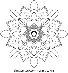Un libro sencillo y sencillo para principiantes, adultos mayores y niños. Conjunto de motivos florales de Mehndi para el dibujo y tatuaje de Henna. Decoración de estilo étnico oriental, indio.