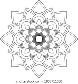 Un libro sencillo y sencillo para principiantes, adultos mayores y niños. Conjunto de motivos florales de Mehndi para el dibujo y tatuaje de Henna. Decoración de estilo étnico oriental, indio.