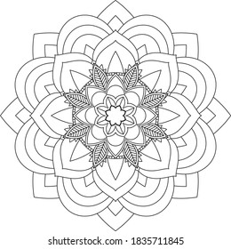 Simple Mandala Shape Coloring Vector Mandala Stock Vector (royalty Free 