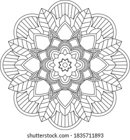 Un libro sencillo y sencillo para principiantes, adultos mayores y niños. Conjunto de motivos florales de Mehndi para el dibujo y tatuaje de Henna. Decoración de estilo étnico oriental, indio.